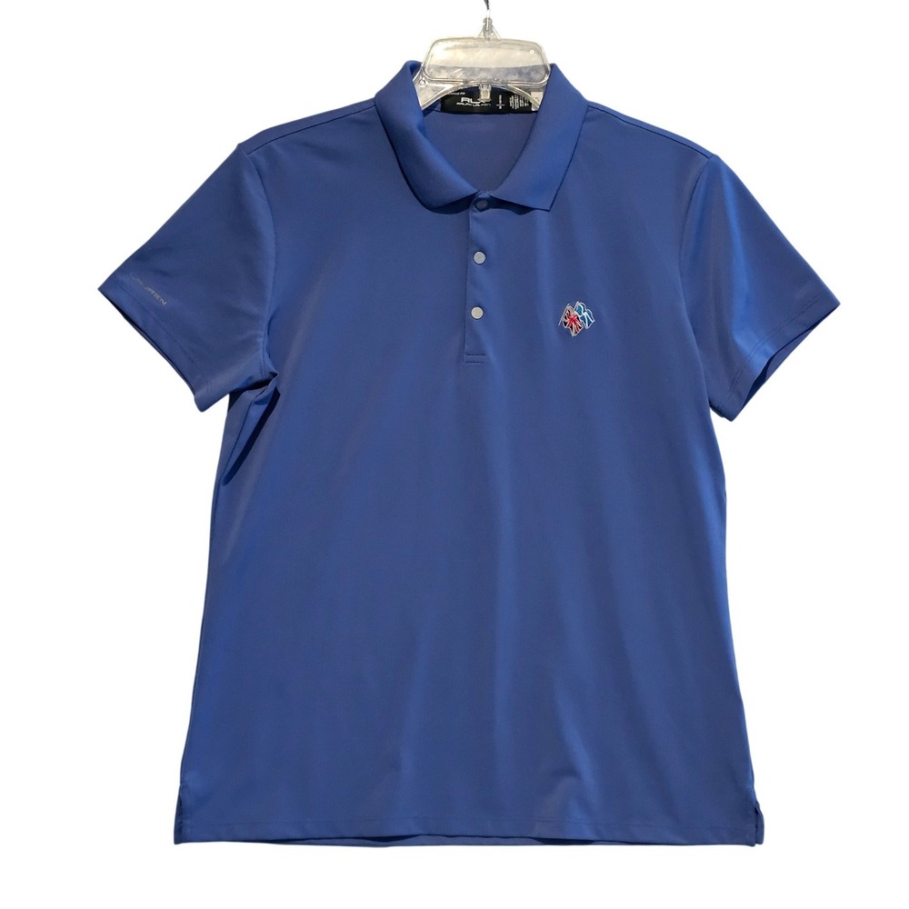 RLX Ralph Lauren Women Blue Short Sleeve Classic Fit Polo Shirt‎ Golf M